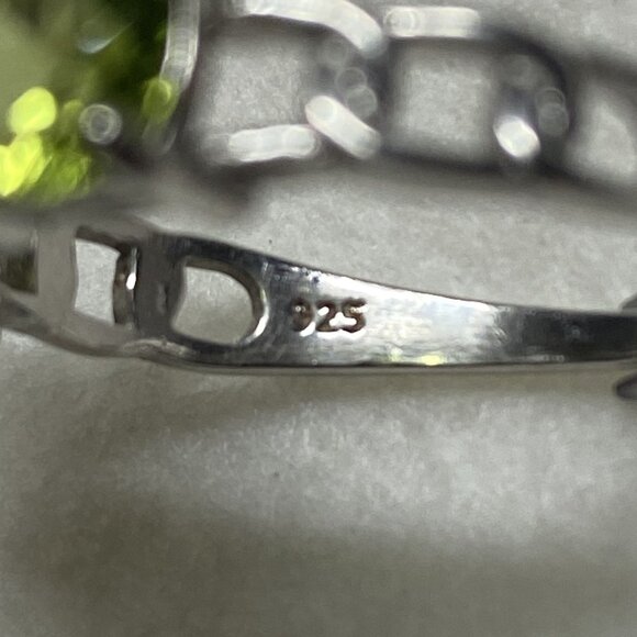 Sterling Silver 925 Prong Set Cushion Cut Peridot Multi Gemstone Ring 8.5 - Picture 10 of 16